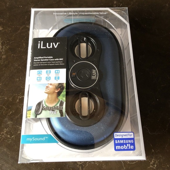 iLuv iSP123BLU BLUE SmashBox‎ Pro Portable Stereo Speaker w/ Hands-Free Calling - Picture 1 of 2